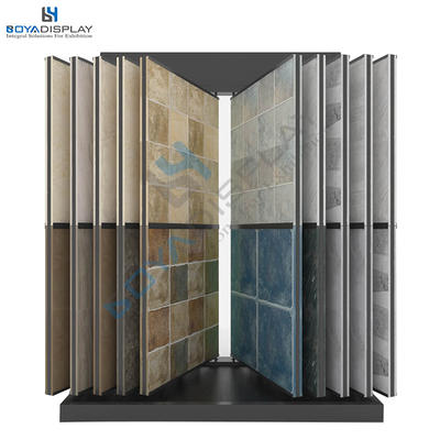 Book Type Ceramic Tile Stone Sample Metal Side Wing Display Stand Rack Big Frame