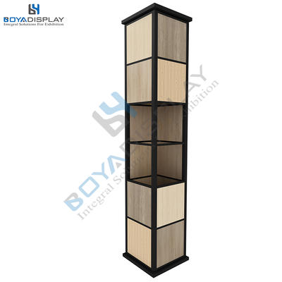 Rotating Type Wooden Flooring Stone Standing Display Hardwood Floor Racking Stand