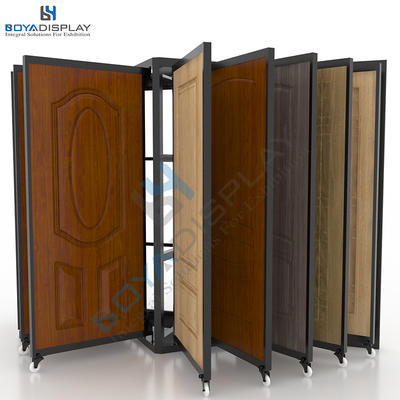 Elegant Appearance Page-Turning Type Display Rack Frame For Wood Door Display Showroom
