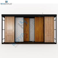 Exquisite Workmanship Double Row Sliding Type Wooden Door Display Stands