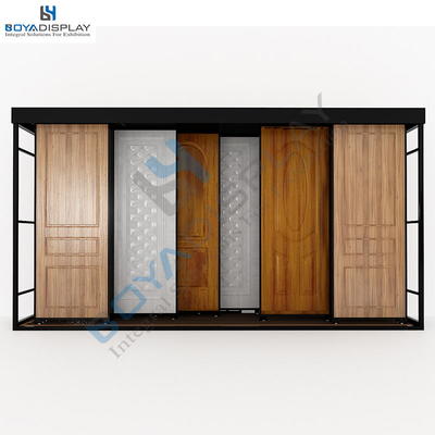 Exquisite Workmanship Double Row Sliding Type Wooden Door Display Stands