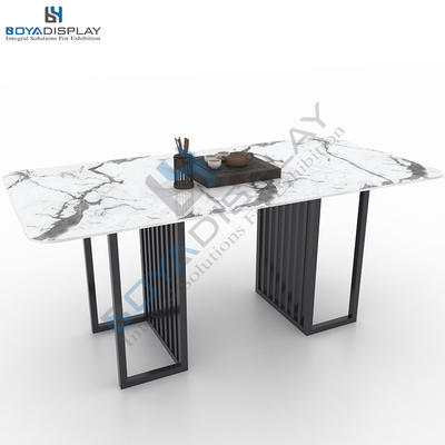 Modern Custom Tile Stone Sample Metal Display Table