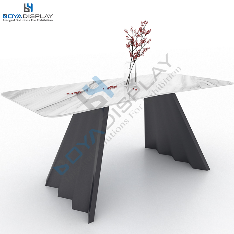 Practical Tile Stone Display Table Rack Metal For Exhibition