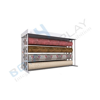 Customizable Fabric Rug Carpet Rack Sample Display Stand Rack Roll For Sale