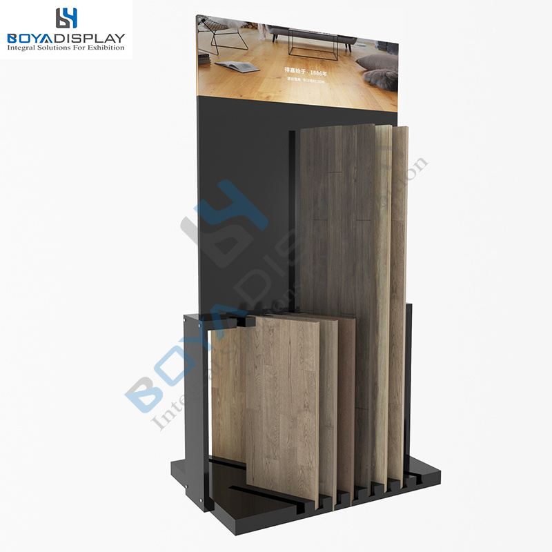 Simple Type Wood Floor Sample Display Racks | Boya