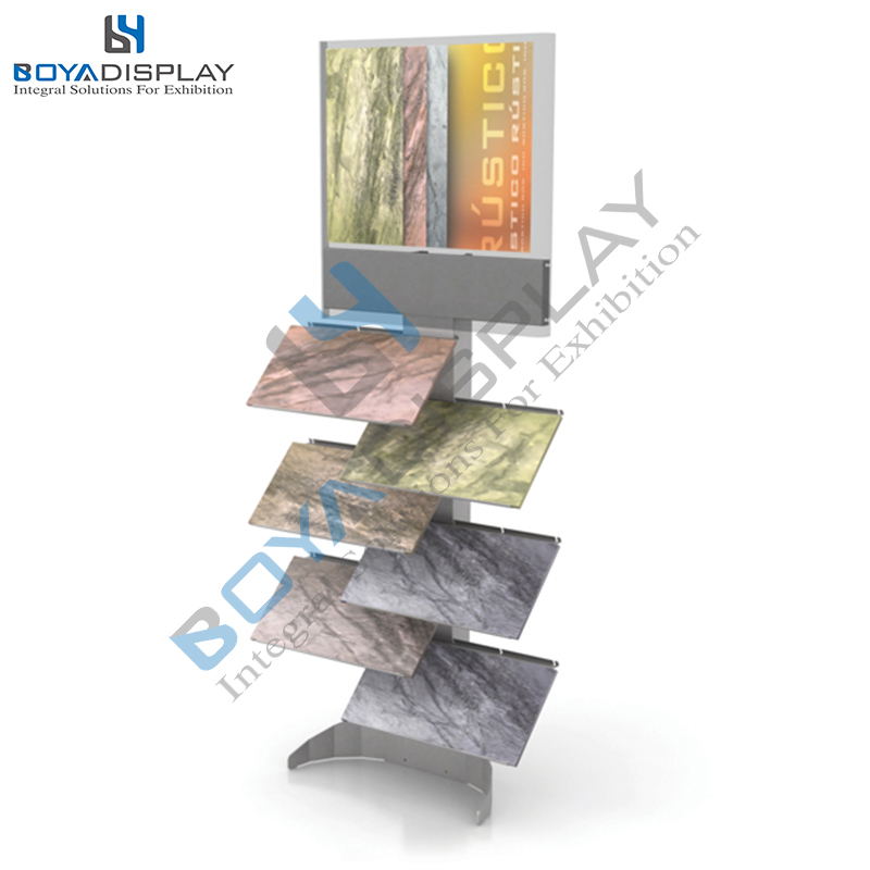 Up-To-Date Styling Wooden Floor Stone Tile Waterfall Standing Display Rack