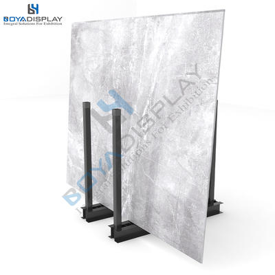 Well Designed metal material marble stone tile quartz display stand rack