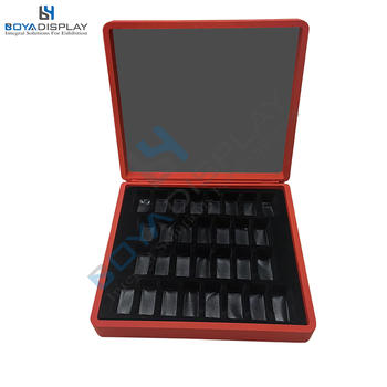 Factory Directly Supply red color plastic tile sample case stone quartz marble display sample box