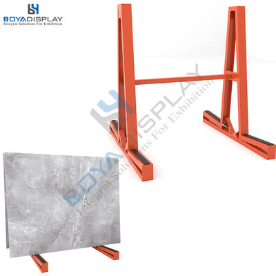 Make in china slab beam display rack a metal frame for granite stone display