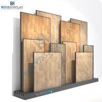 Custom Laminated Oak Parquet Wood Flooring Display Stand Rack