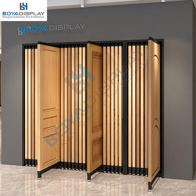 New Style pull-push type Wooden cabinet door display system stand rack for exhibition