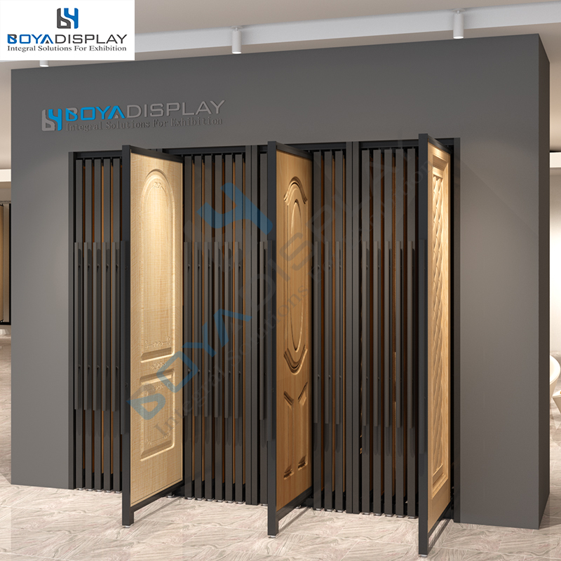 Type Wooden Door Showroom Display Rack With Handle Boya