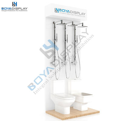 White color sanitary showroom bathroom shower and toilet display unit