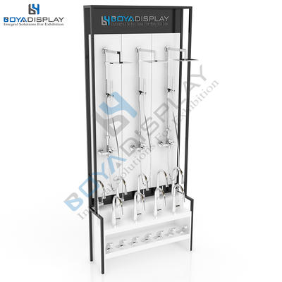 High quality wooden bathroom shower facet display rack for bath display showroom