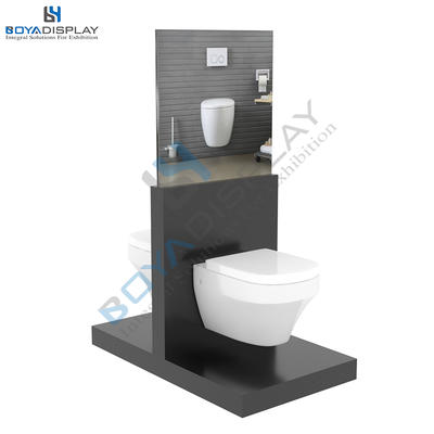 Bath fitting display toilet double side display rack for sanitary showroom display