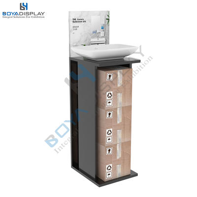 Perfect Quality wooden material bath fitting bathroom sink display stand  cabinet for bathroom display centres