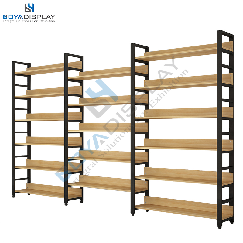 Promotional Price job library wall furniture wooden metal book shelf bookcase cabinet for sale