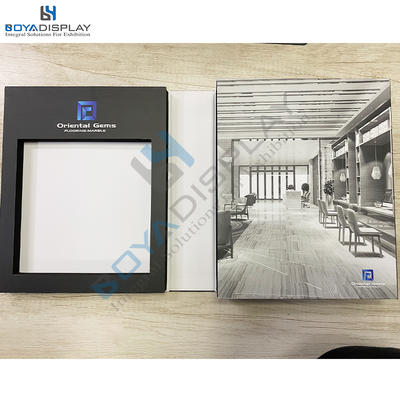 Custom size and logo stone marble quartz granite wooden flooring 3 pages sample book with EVA