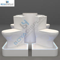 Custom size 4 side toilet white color display stand rack for showroom exhibition