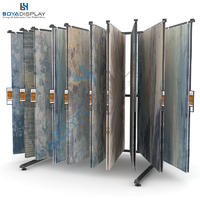 Chinese Supplier page-turning both side display rug fabric carpet display rack stand with handle